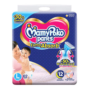 MamyPoko Pants Extra Absorb L62 (9-14KG) Diapers