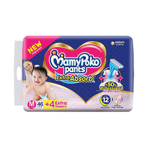 MamyPoko Pants Extra Absorb M46 + 4 Extra Diapers (7-12KG)
