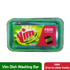 Vim Dish Washing Bar 500G (Free Scrubber Inside)